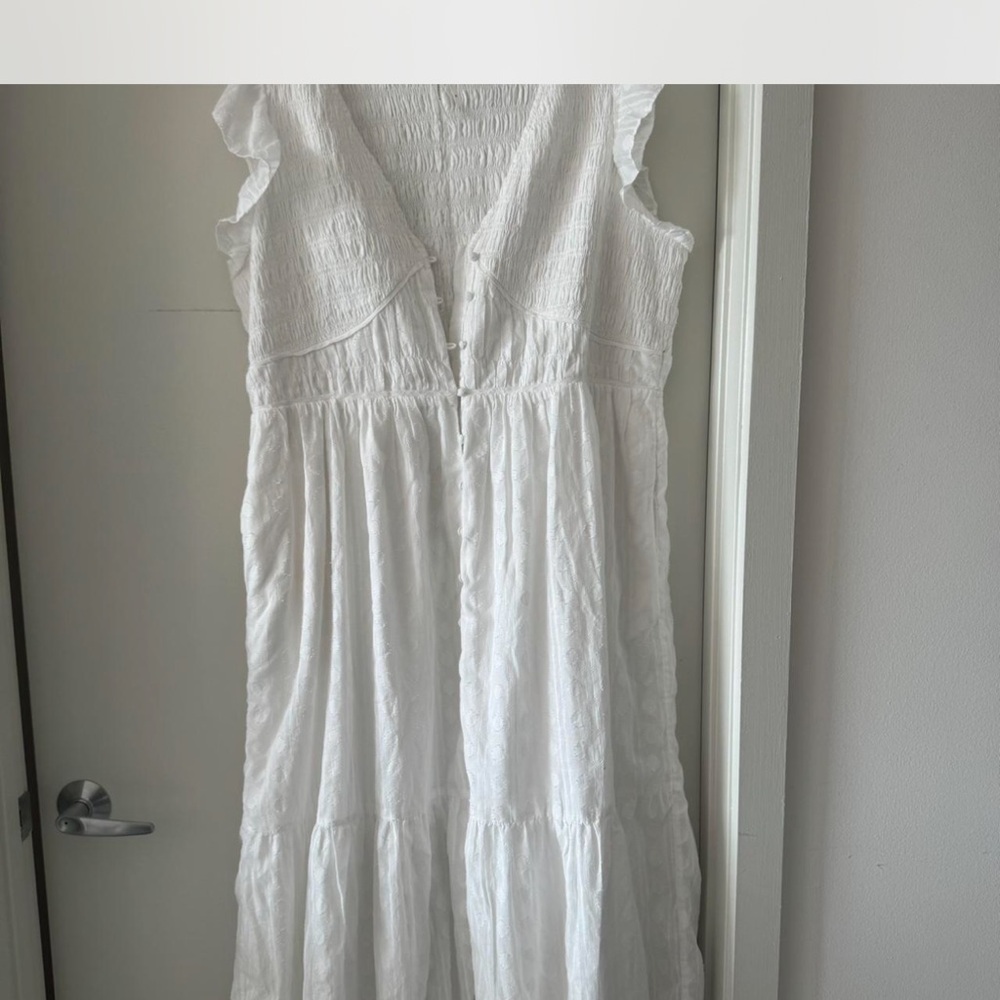Anthropologie White Peregrine Maxi Dress